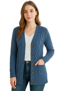 Women's Cable-Knit Cardigan – Spring & Summer