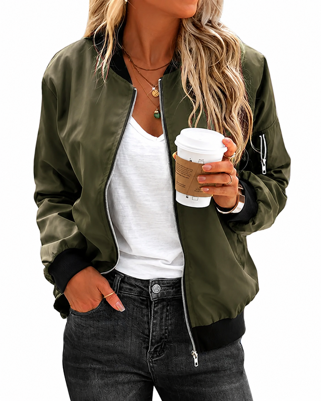 Women's Classic Bomber Jacket – Timeless Style and Comfort
