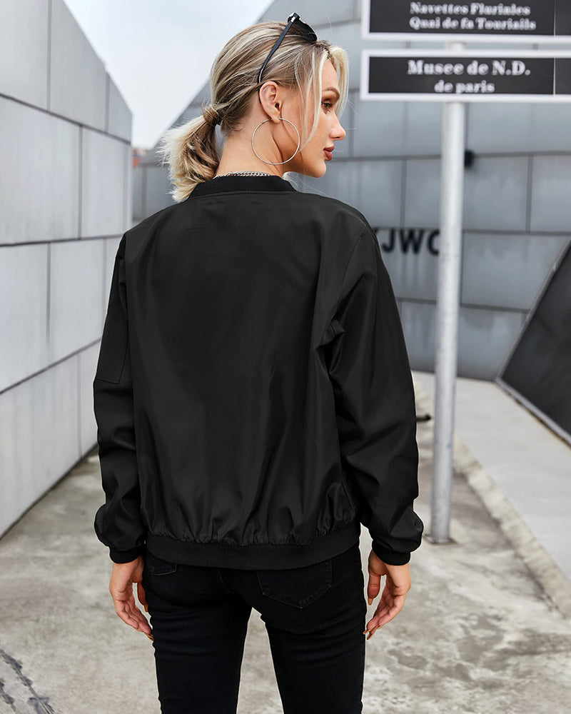Women's Classic Bomber Jacket – Timeless Style and Comfort