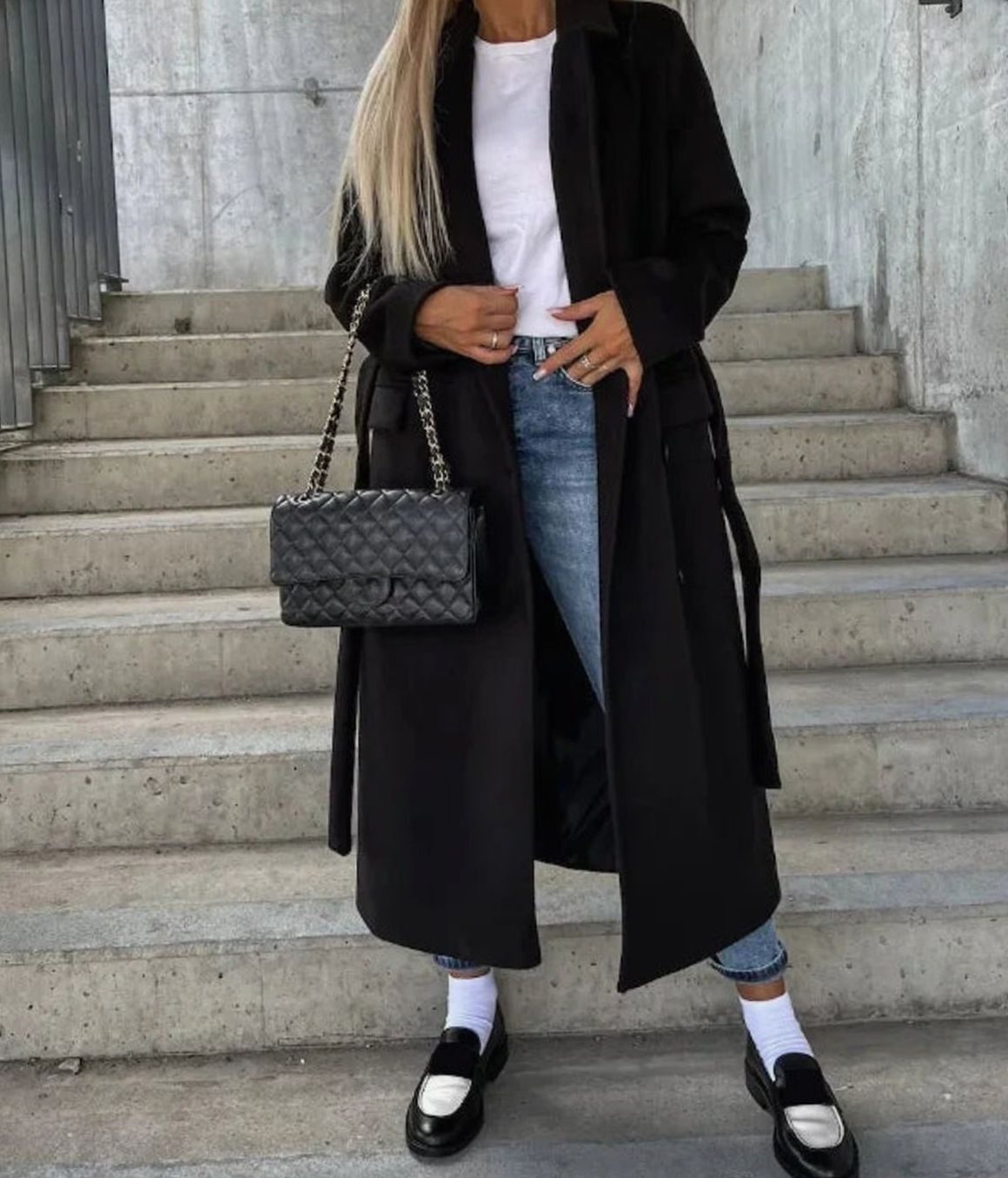 Women's Classic Double-Breasted Long Trench Coat