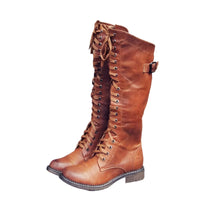Women's Classic Lace-Up Leather Riding Boots