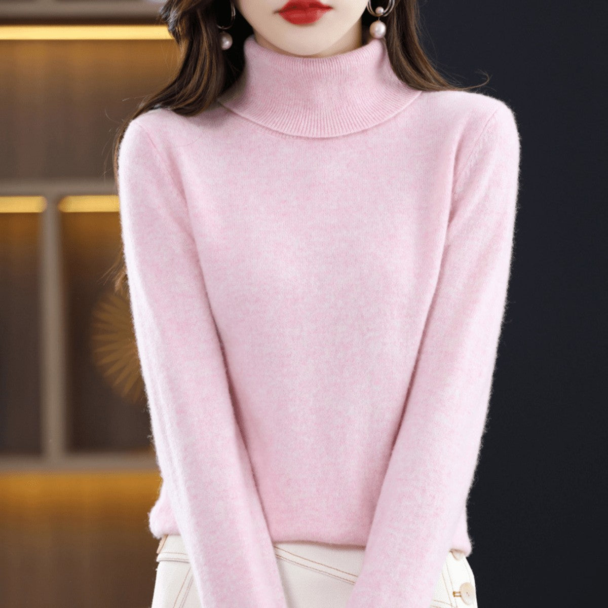 Women's Classic Roll Neck Wool Jumper
