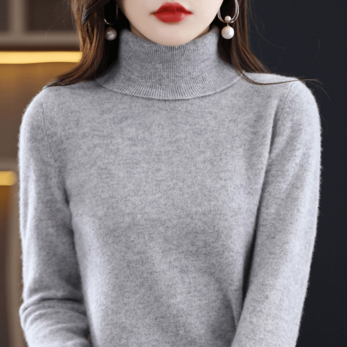 Women's Classic Roll Neck Wool Jumper