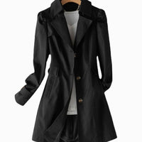 Women's Classic Single-Breasted Tailored Trench Coat