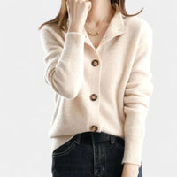 Women's Collared Button-Front Knit Cardigan