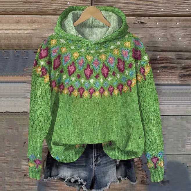 Women's Cozy Nordic Hoodie - Warm Winter Pullover