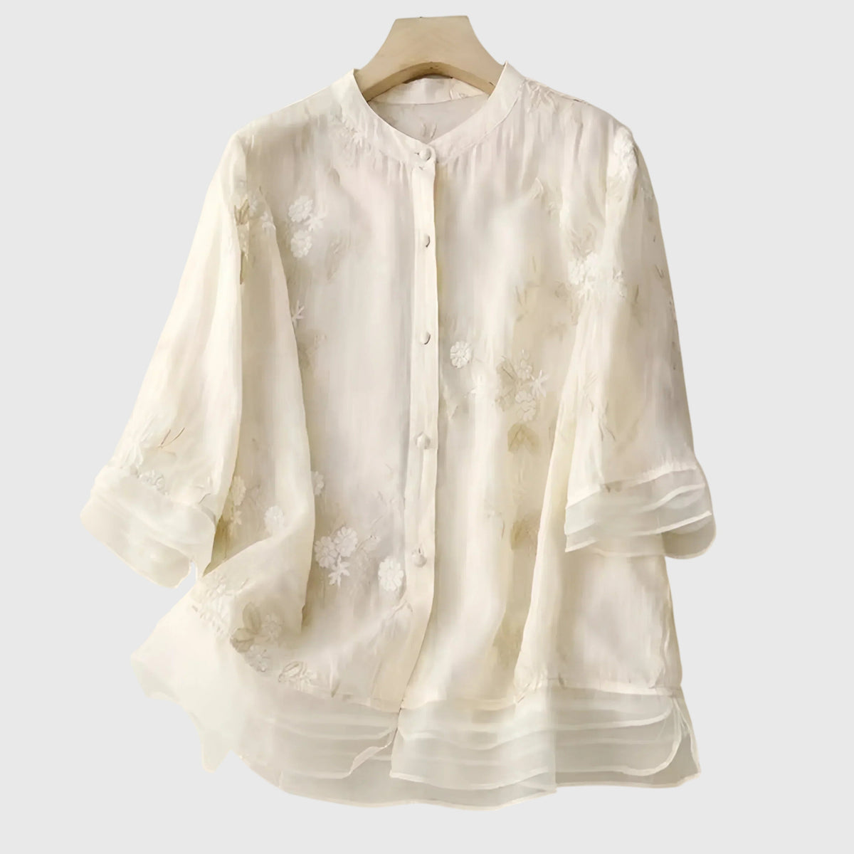 Women's Elegant Floral Embroidered Blouse