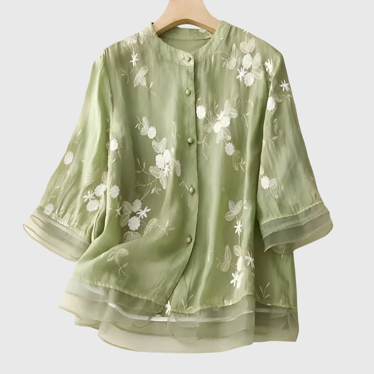 Women's Elegant Floral Embroidered Blouse