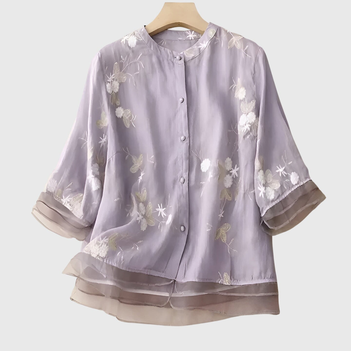 Women's Elegant Floral Embroidered Blouse