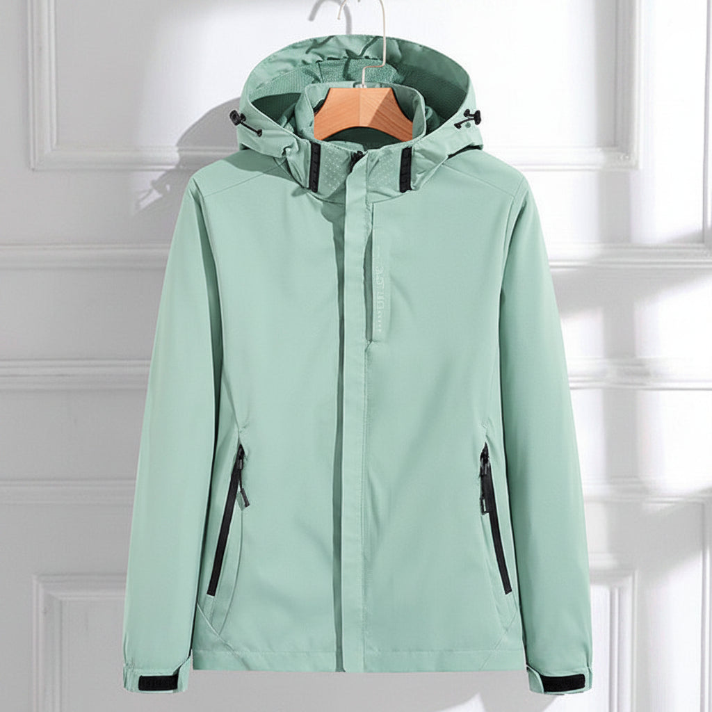 Women's Elegant Functional Rain Jacket with Hood Details