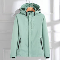 Women's Elegant Functional Rain Jacket with Hood Details