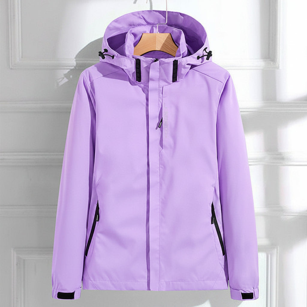 Women's Elegant Functional Rain Jacket with Hood Details