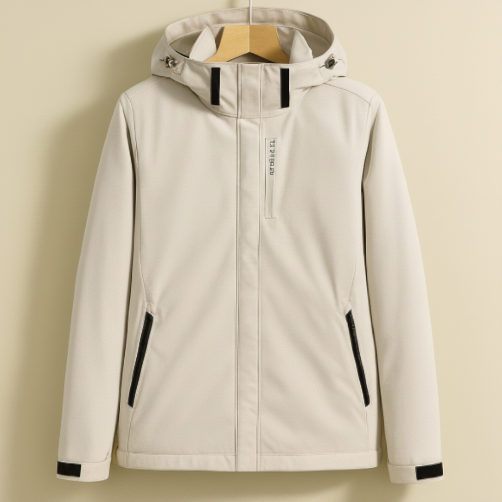 Women's Elegant Functional Rain Jacket with Hood Details