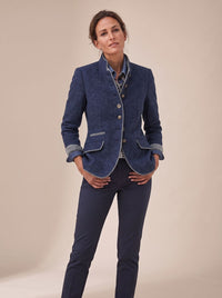 Women's Elegant Stand-Collar Button-Front Blazer Cardigan
