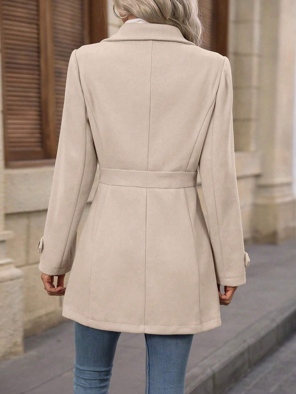 Women's Elegant Trench Coat with Adjustable Belt
