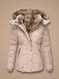 Women's Faux-Fur Hooded Quilted Puffer Winter Coat