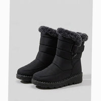 Women's Fur-Trimmed Quilted Mid-Calf Snow Boots