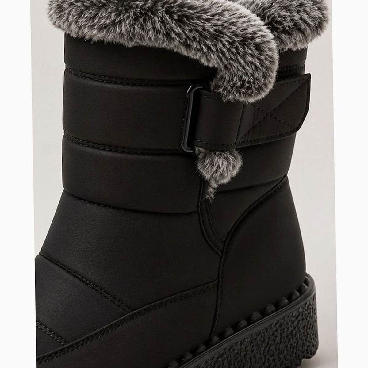 Women's Fur-Trimmed Quilted Mid-Calf Snow Boots