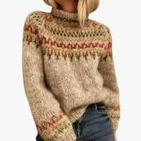 Women's High-Neck Icelandic Knit Sweater