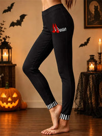 Women's High-Waist Stripe Graphic Print Leggings