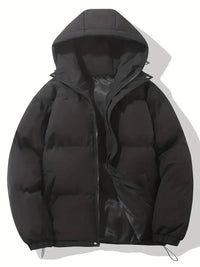 Women's Hooded Puffer Winter Jacket Zip-Up Padded Coat