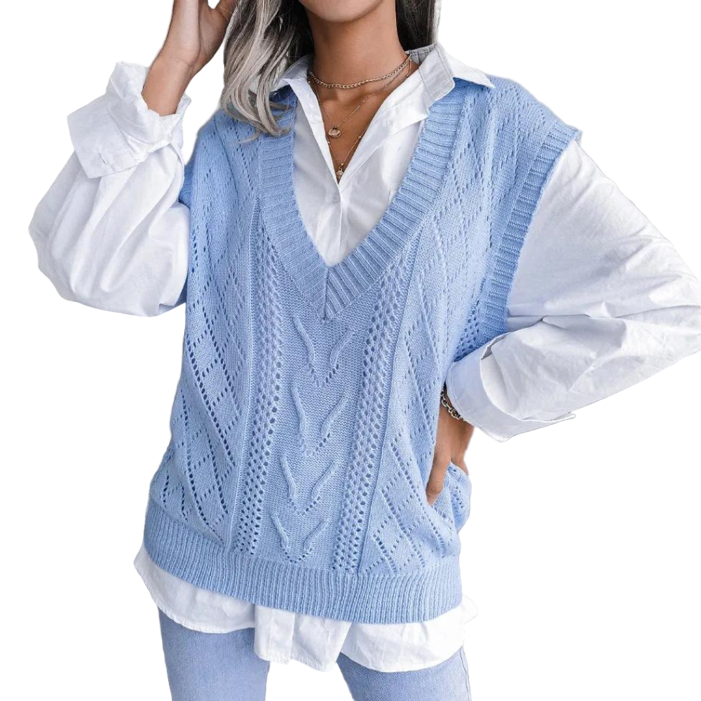 Women's Knit Sweater Vest in Modern Design