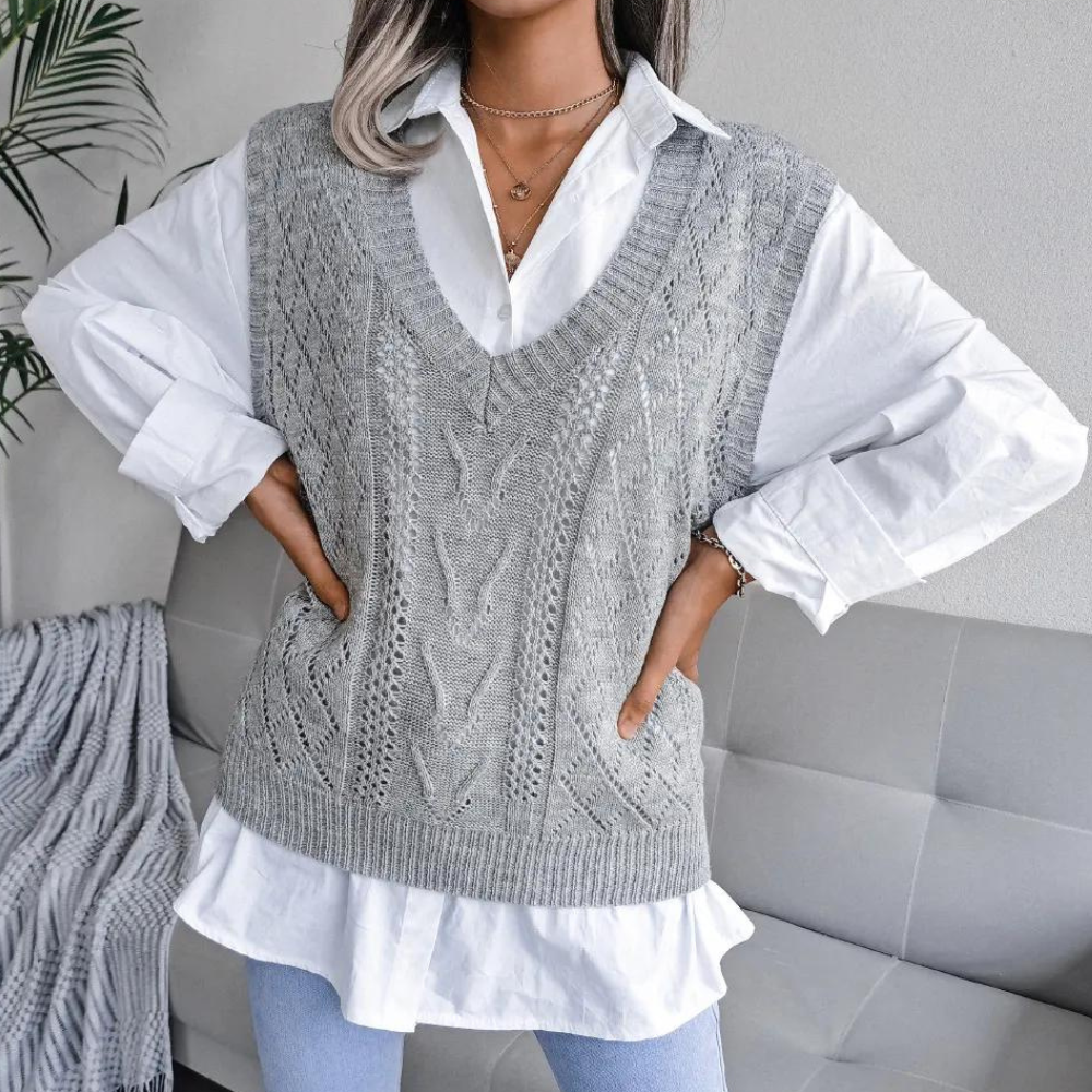 Women's Knit Sweater Vest in Modern Design