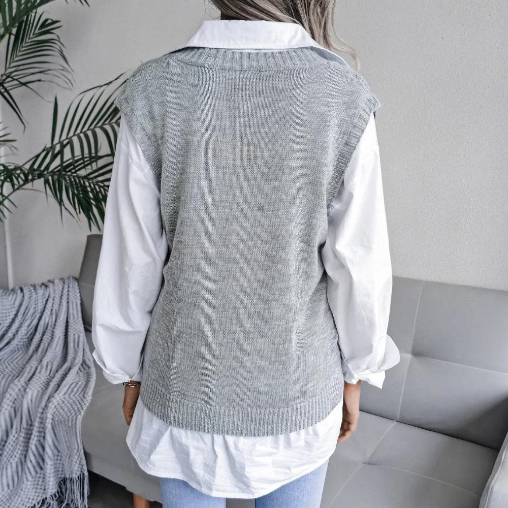 Women's Knit Sweater Vest in Modern Design
