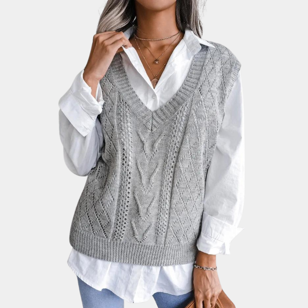 Women's Knit Sweater Vest in Modern Design