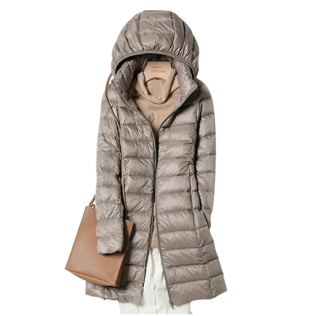 Women's Lightweight Down Jacket with Detachable Hood