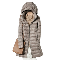 Women's Lightweight Down Jacket with Detachable Hood