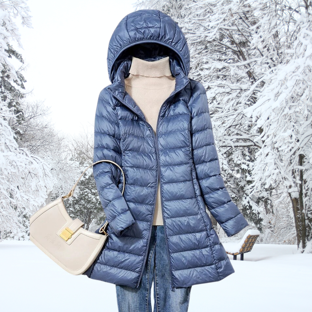 Women's Lightweight Down Jacket with Detachable Hood