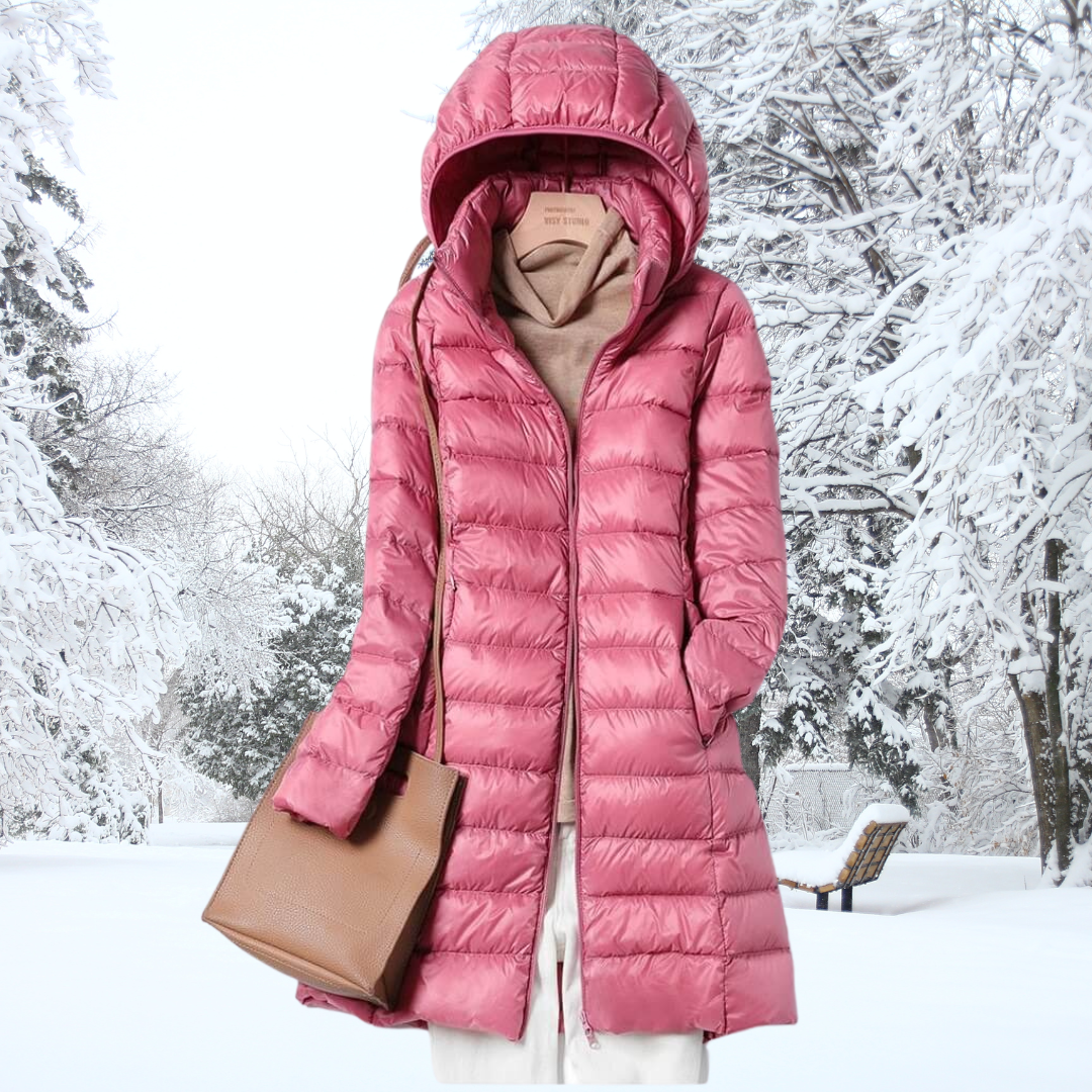 Women's Lightweight Down Jacket with Detachable Hood