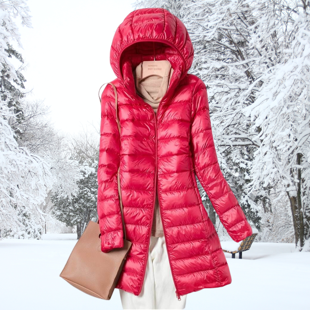 Women's Lightweight Down Jacket with Detachable Hood