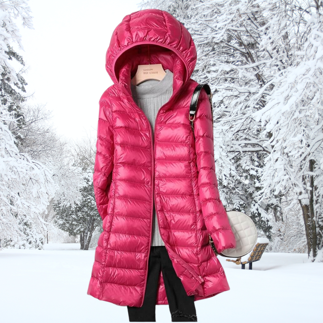 Women's Lightweight Down Jacket with Detachable Hood