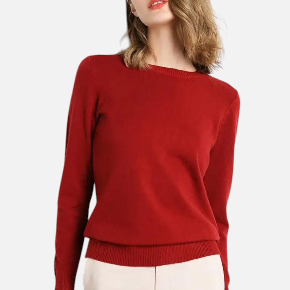 Women's Lightweight Long-Sleeve Crew Neck Sweater
