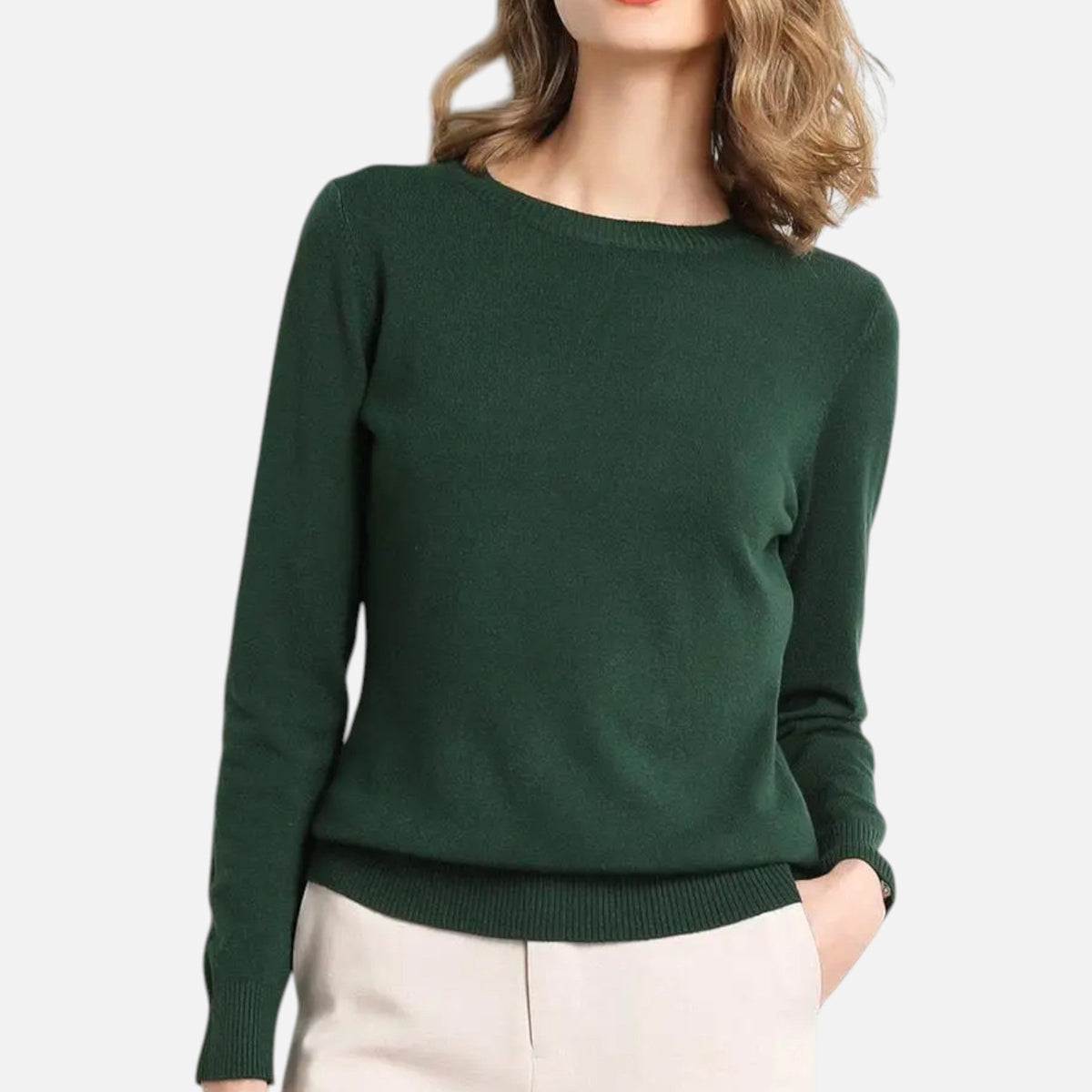 Women's Lightweight Long-Sleeve Crew Neck Sweater