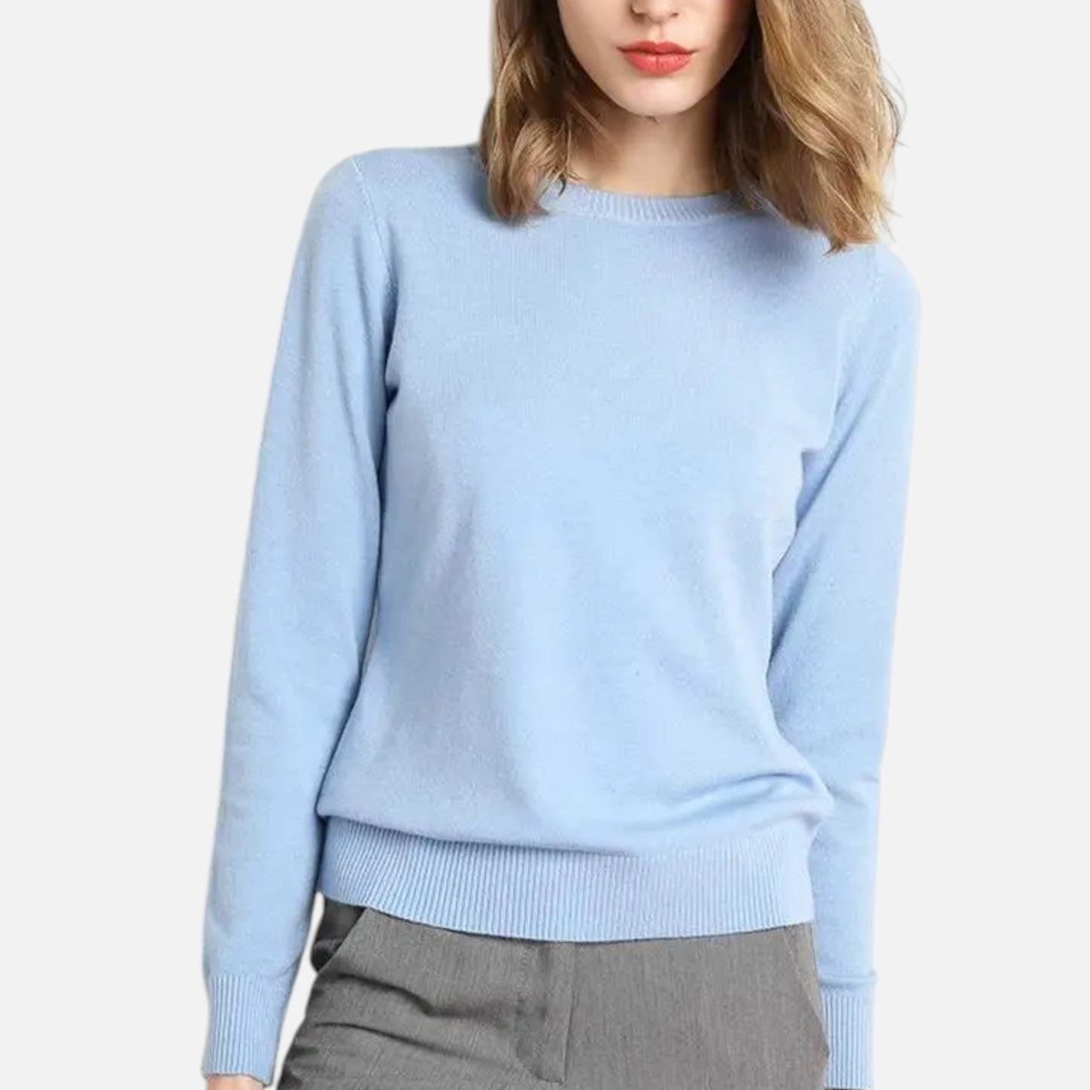 Women's Lightweight Long-Sleeve Crew Neck Sweater