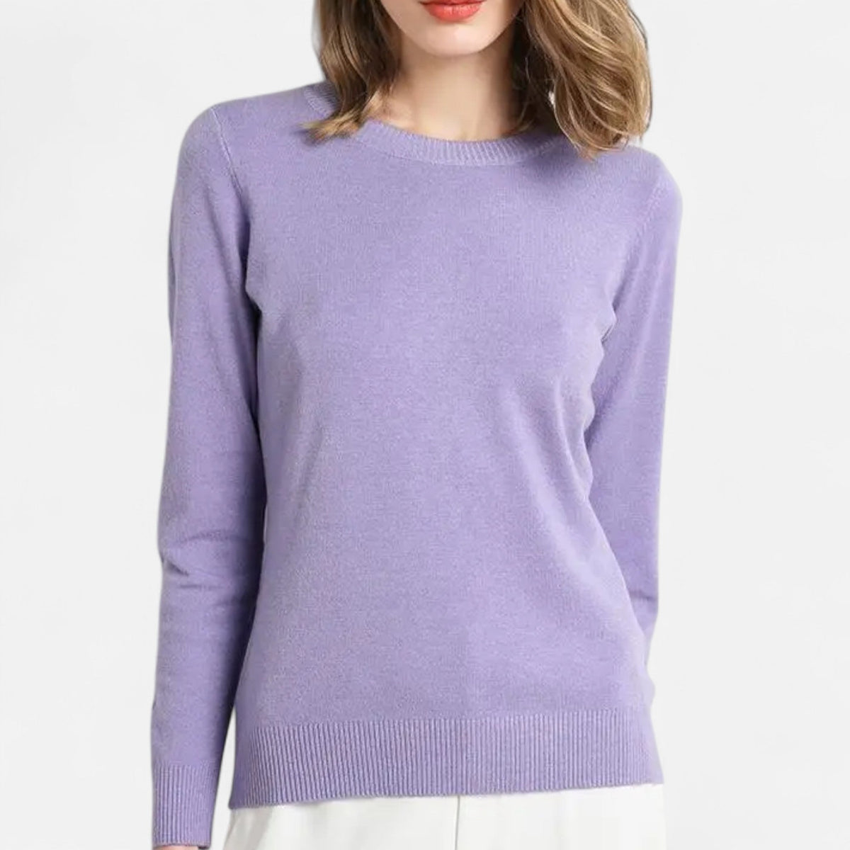 Women's Lightweight Long-Sleeve Crew Neck Sweater