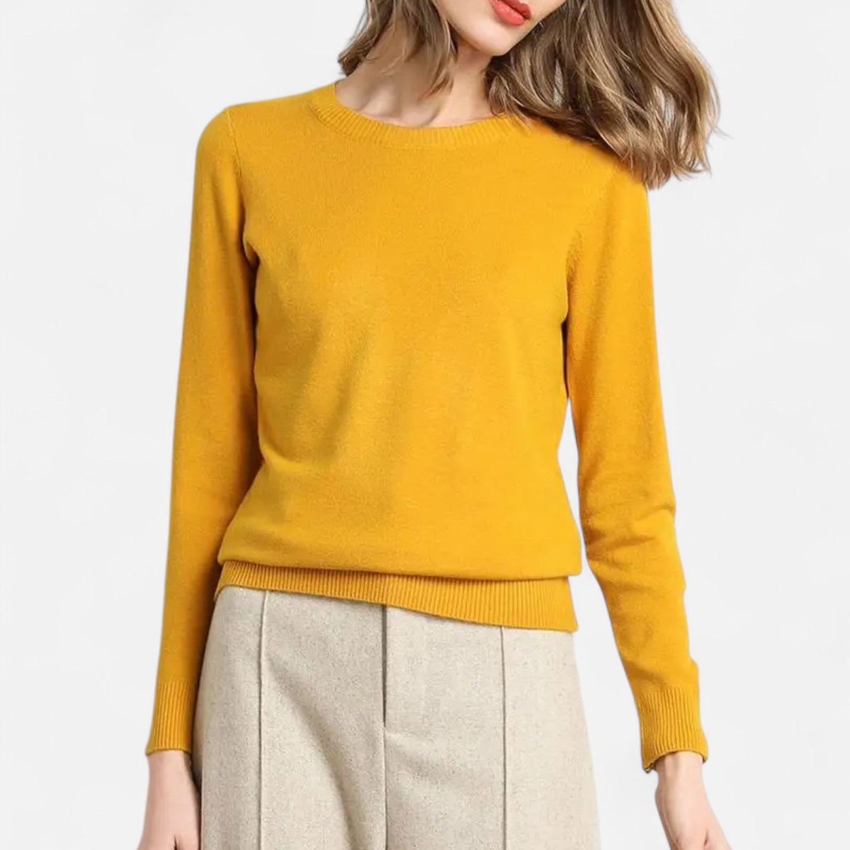 Women's Lightweight Long-Sleeve Crew Neck Sweater