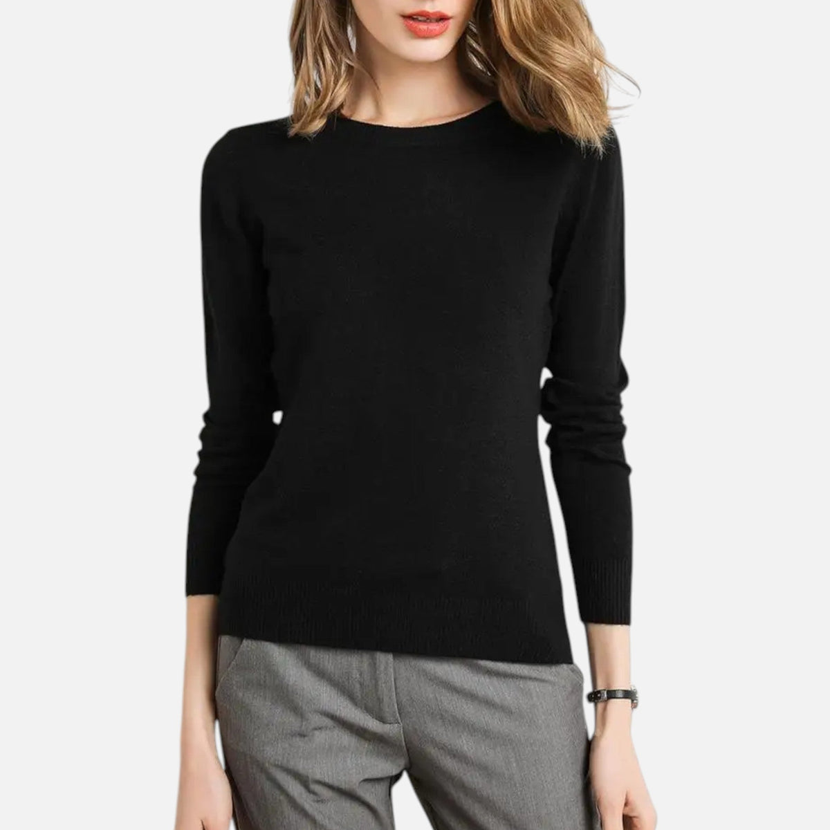 Women's Lightweight Long-Sleeve Crew Neck Sweater