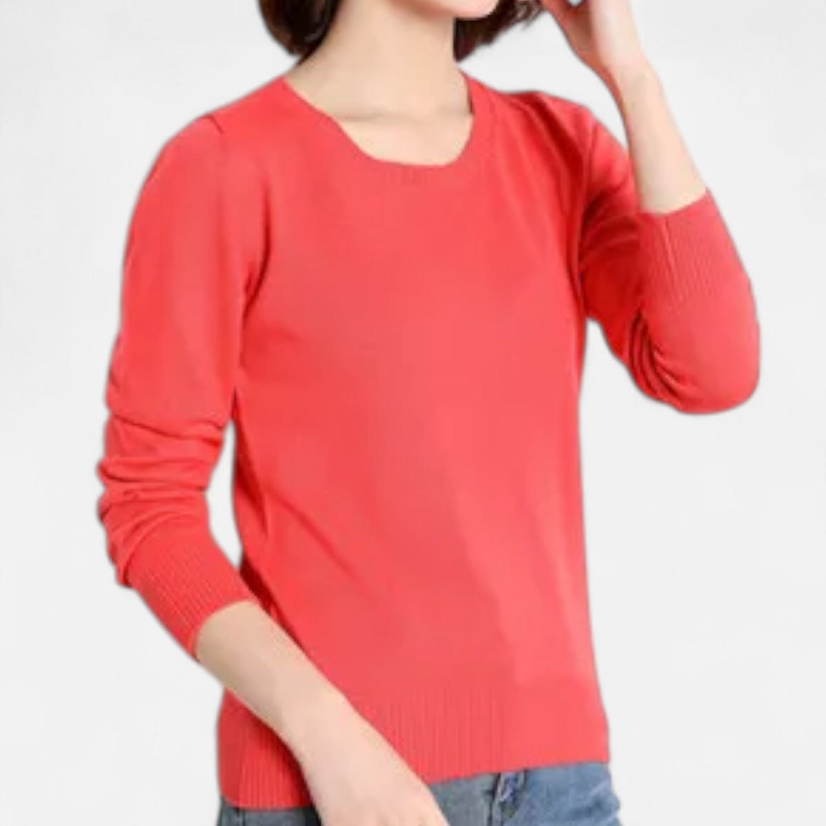 Women's Lightweight Long-Sleeve Crew Neck Sweater