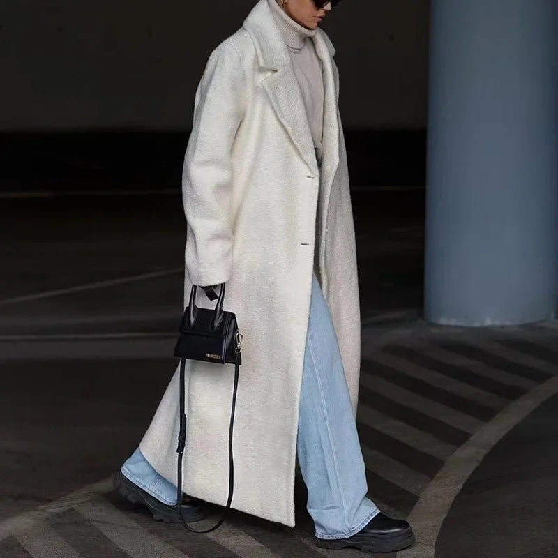 Women's Long Comfortable Polyester Fleece Winter Coat