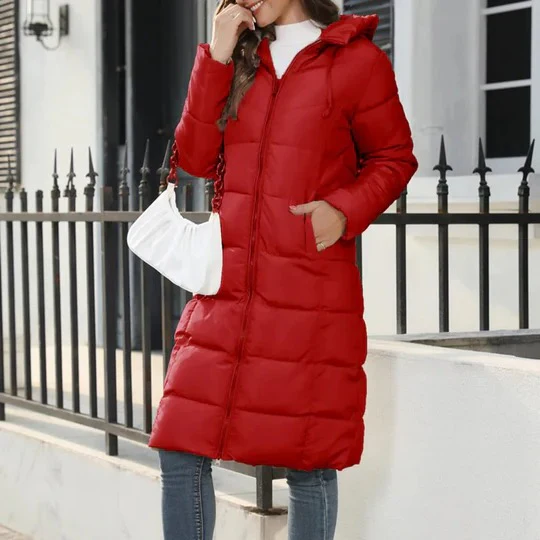 Women's Long Down Jacket for Winter Activities