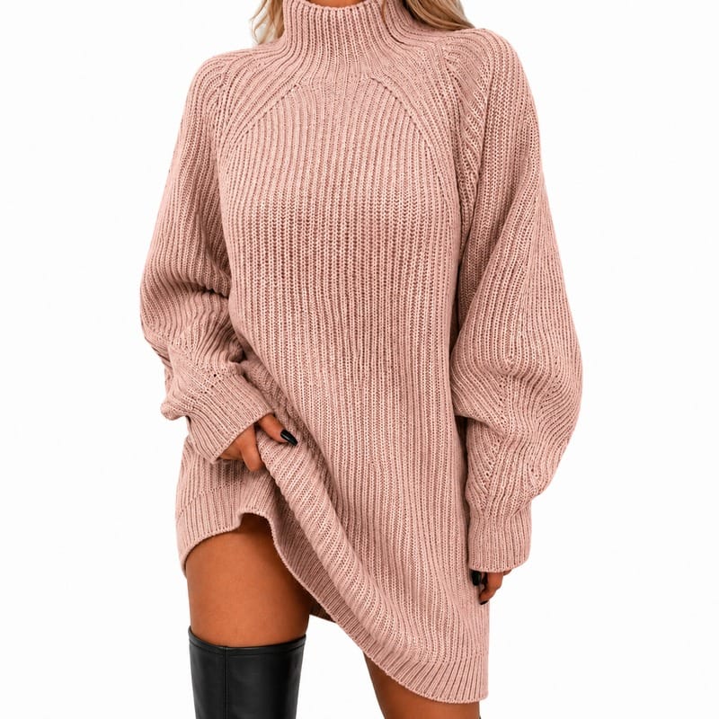 Women's Long Knit Turtleneck Sweater