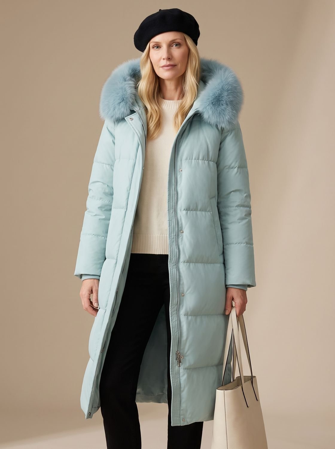 Women's Long Puffer Parka Winter Coat with Fur Hood