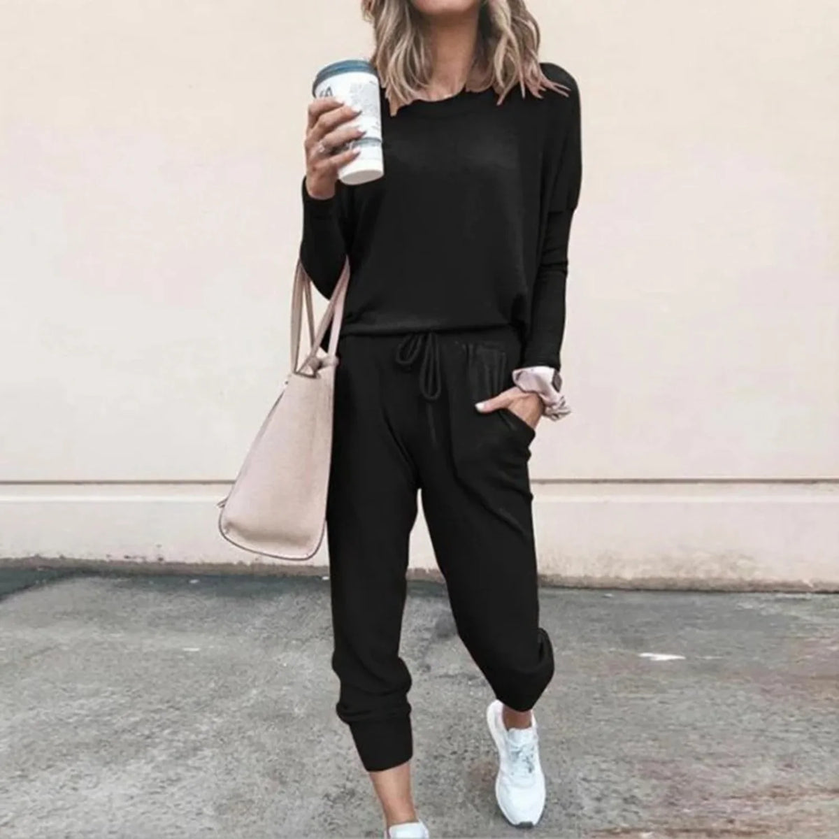 Women's Long Sleeve Sweatshirt and Jogger Lounge Set