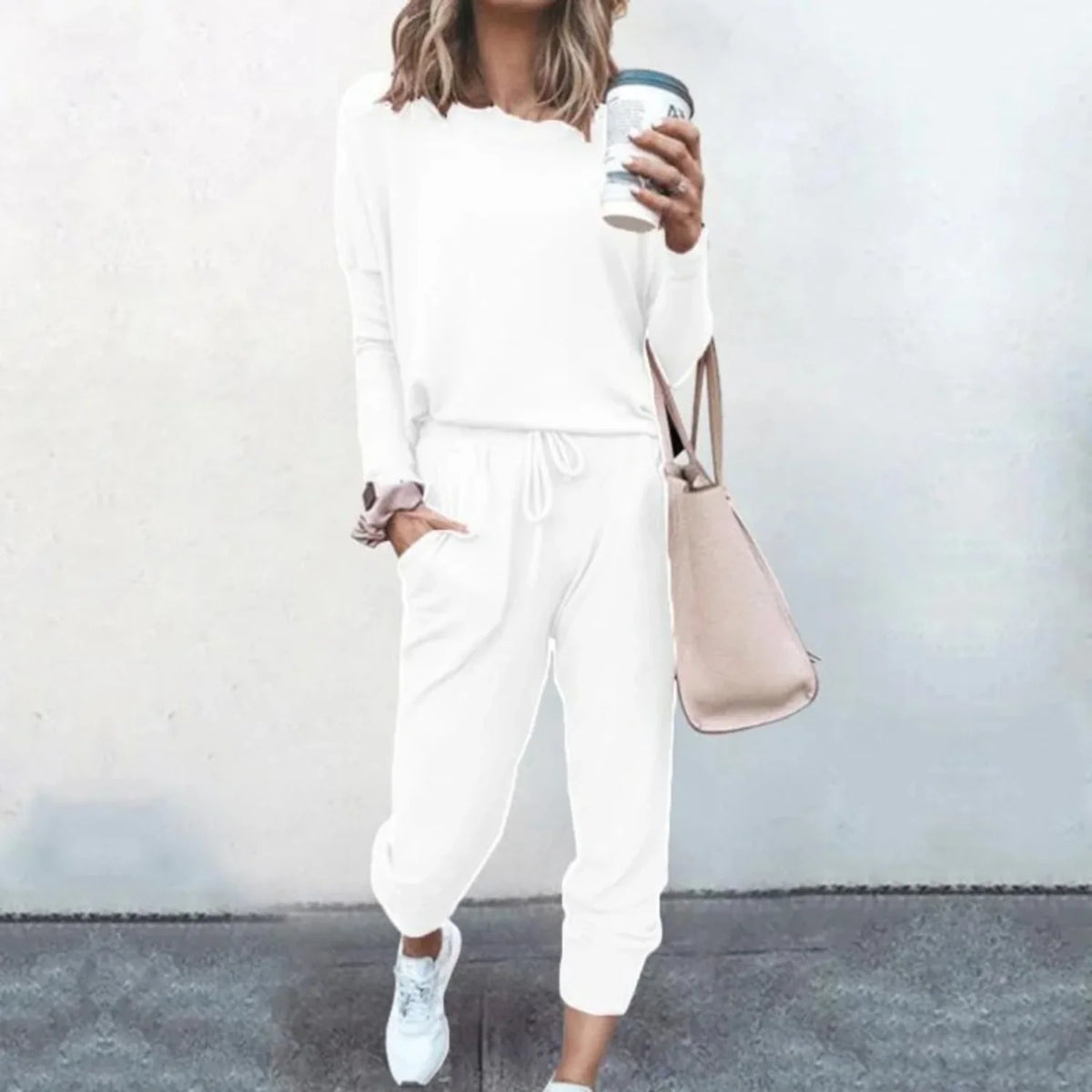 Women's Long Sleeve Sweatshirt and Jogger Lounge Set