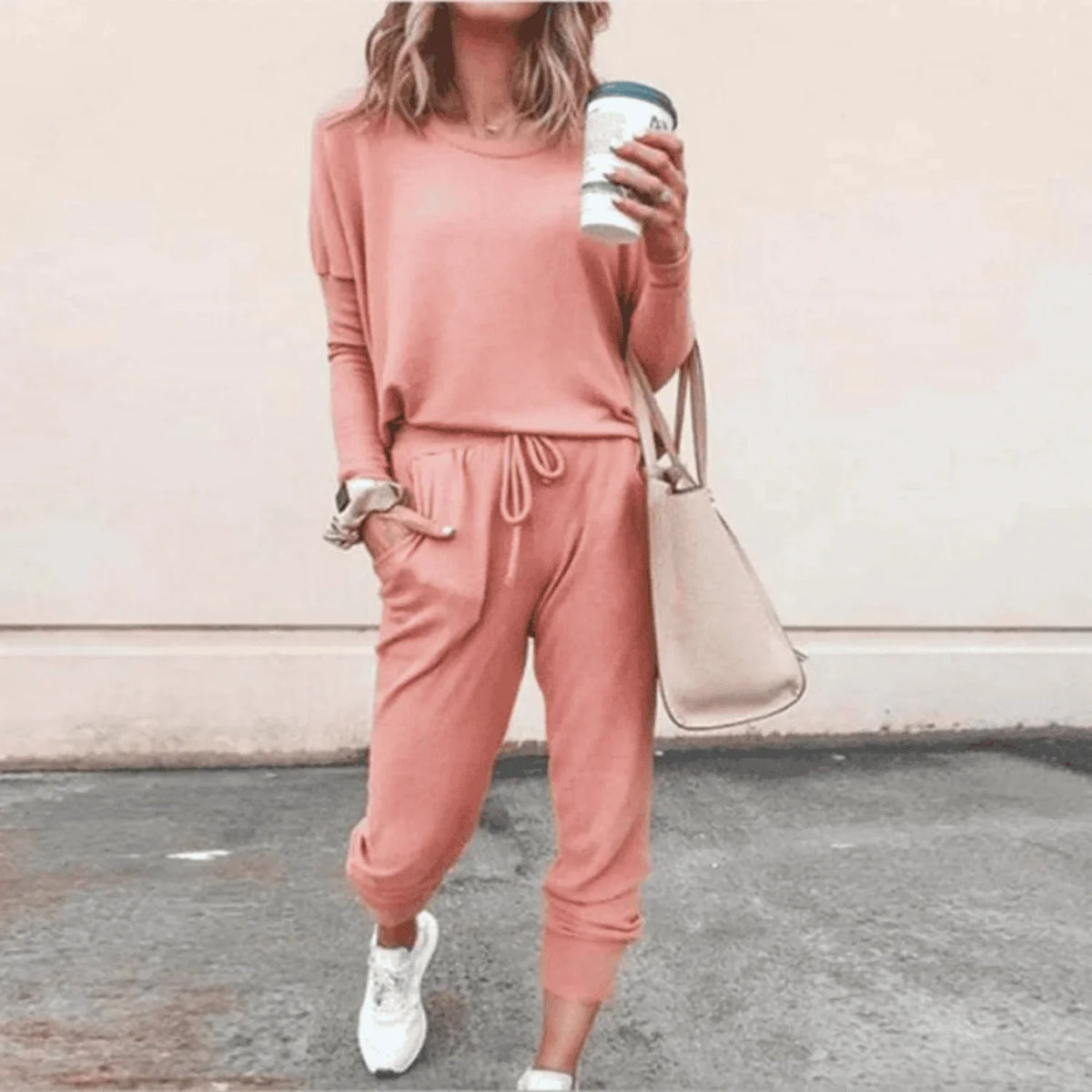 Women's Long Sleeve Sweatshirt and Jogger Lounge Set