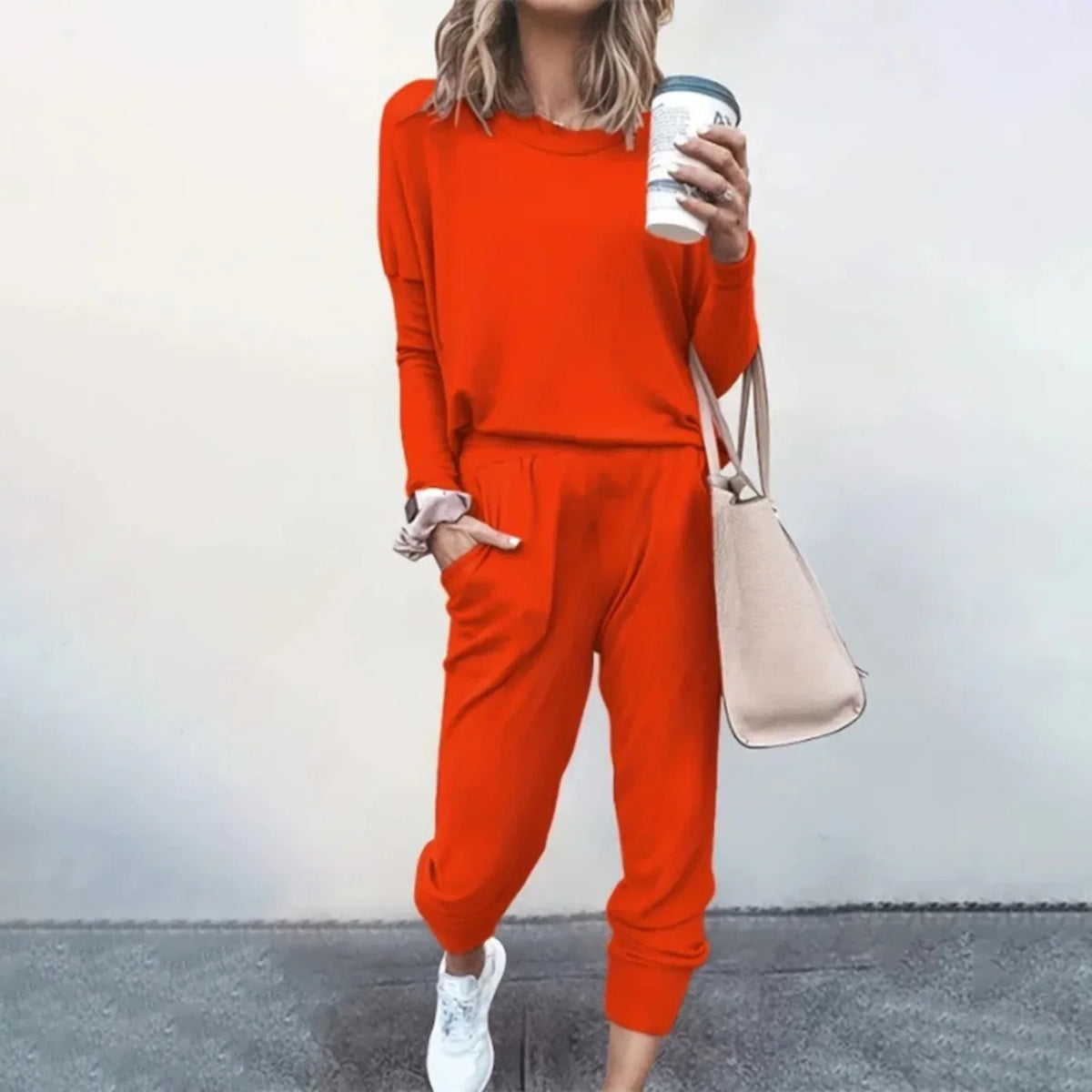 Women's Long Sleeve Sweatshirt and Jogger Lounge Set